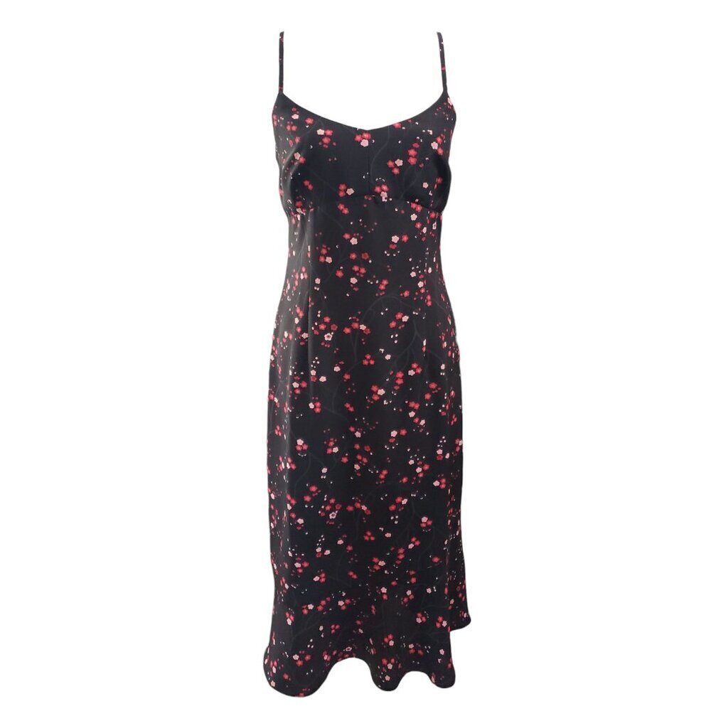 Vintage Express Womens Floral Strapless Midi Length Dress 11/12
